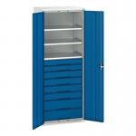 Kitted Cupboard 800 Wide 8 Drawers 3 Shelves 401393