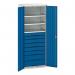 Kitted Cupboard 800 Wide 8 Drawers 3 Shelves 401393