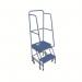 Narrow-aisle 2 Tread Mobilestep, Double Handrail, Metal Treads. 402593
