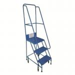 Narrow-aisle 3 Tread Mobilestep, Double Handrail, Metal Treads. 402595