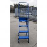 Narrow-aisle 4 Tread Mobilestep, Double Handrail, Metal Treads. 402597
