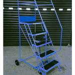 Narrow-aisle 5 Tread Mobilestep, Double Handrail, Pvc Treads. 402600