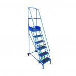 Narrow-aisle 6 Tread Mobilestep, Double Handrail, Pvc Treads. 402602