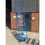 Narrow-aisle 7 Tread Mobilestep, Double Handrail, Metal Treads. 402603