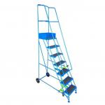 Narrow-aisle 7 Tread Mobilestep, Double Handrail, Pvc Treads. 402604