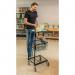 Adjustable mini mail distribution trolley with 1 shelf and 1 basket, black 402698