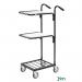 Adjustable mini mail distribution trolley with 2 shelves, black 402701