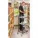 Adjustable mini mail distribution trolley with 2 shelves, black 402701