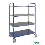 Tall Four Tier Reversable Tray Trolley. 