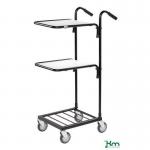 Adjustable mini mail distribution trolley with 2 shelves, black 402782