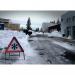 Winter hazard snow and ice warning sign 403076