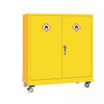 Mobile Dangerous Substance Cabinet Double Door with 3-pointlocking & 1 Adjustable Shelf & 30 l Sump 403260