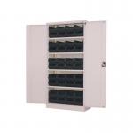 Steel cupboards complete with 40 polypropylene bins 403283