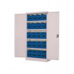 Steel cupboards complete with 40 polypropylene bins 403284