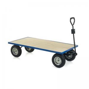Industrial turntable platform trucks with mesh or plywood platforms