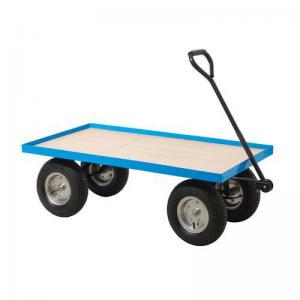 Industrial turntable platform trucks with mesh or plywood platforms