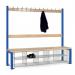 Single Sided Island Seating. 1500 mm Length,12 Hooks. 10 Mesh Shoe Baskets, Dark Blue Frame 404119