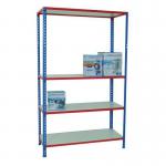 Melamine faced boltless steel shelving - 175kg, 4 shelves 1200mm width 404229