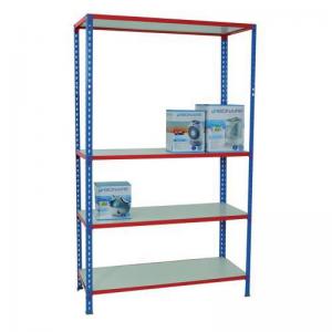 Melamine faced boltless steel shelving - 175kg, 4 shelves 1200mm width