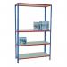 Melamine faced boltless steel shelving - 175kg, 4 shelves 1200mm width 404229