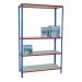 Melamine faced boltless steel shelving - 175kg, 6 shelves 1200mm width 404235