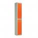 Laminate Door Lockers Orange Door- Wet Area 1800.300.300 - 2 Compartment 404398