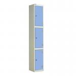 Laminate Door Lockers Light Bluedoor - Wet Area 1800.300.300 - 3 Compartment 404400