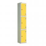 Laminate Door Lockers Yellow Door- Wet Area 1800.300.300 - 3 Compartment 404406