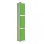 Laminate Door Lockers Green Door- Wet Area 1800.300.300 - 3 Compartment 404407