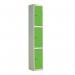 Laminate Door Lockers Green Door- Wet Area 1800.300.300 - 3 Compartment 404407