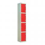 Laminate Door Lockers Red Door- Wet Area 1800.300.300 - 4 Compartment 404415