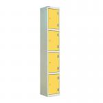 Laminate Door Lockers Yellow Door- Wet Area 1800.300.300 - 4 Compartment 404416