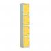 Laminate Door Lockers Yellow Door- Wet Area 1800.300.300 - 4 Compartment 404416