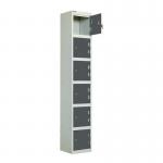 Laminate Door Lockers Dark Greydoor - Wet Area 1800.300.300 - 6 Compartment 404423