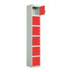 Laminate Door Lockers Red Door- Wet Area 1800.300.300 - 6 Compartment 404425