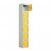 Laminate Door Lockers Yellow Door- Wet Area 1800.300.300 - 6 Compartment 404426