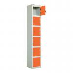 Laminate Door Lockers Orange Door- Wet Area 1800.300.300 - 6 Compartment 404428
