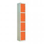 Laminate Door Lockers Orange Door- Wet Area 1800.300.450 - 4 Compartment 404468