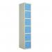 Laminate Door Lockers Light Bluedoor - Wet Area 1800.300.450 - 6 Compartment 404470