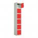 Laminate Door Lockers Red Door- Wet Area 1800.300.450 - 6 Compartment 404475