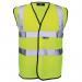 A photo of slingsby High Visibility Vests features brightly-colored, reflective fabric in a vest-like design. The vests have a zipper at the front and are labeled with a brand name. They appear to be designed for high visibility and safety in various work environments.