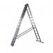 3 Section Aluminium Combinationladder, 3 X 14 Treads En 131 150 Kg 404988