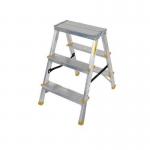 Double sided folding aluminium steps, 3 treads 405035