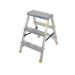 Double sided folding aluminium steps, 3 treads 405035