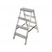 Double sided folding aluminium steps, 4 treads 405036