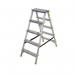 Double sided folding aluminium steps, 5 treads 405037