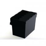 80L Attached Lid Container Black Recycle