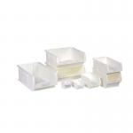 White antibacterial small parts bins 405548