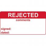 Rejected & Comments -labels (50 X 25 mm Roll of 250) 405782