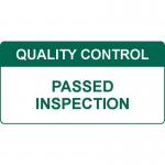 Quality Control Passed Inspection- Labels (50 X 25 mm Roll of 250) 405848